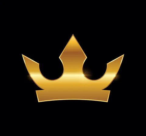 Golden Crown Simple Logo Stock Illustration