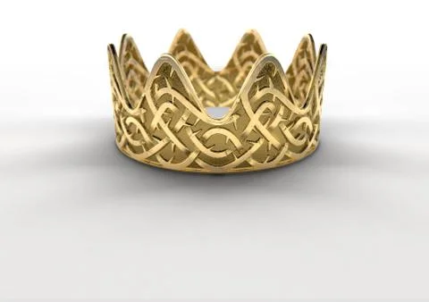Golden Crown With Thorn Patterns. Stock Illustration