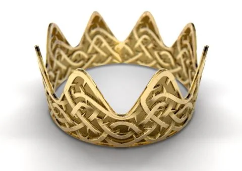Golden Crown With Thorn Patterns. Stock Illustration