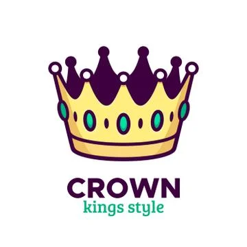 Golden crown vector icon or logo design Stock Illustration