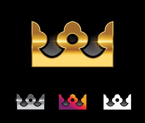 Golden Crown Vector Sign Stock Illustration