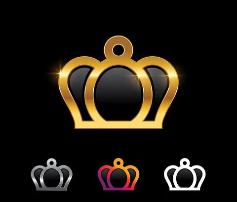 Golden Crown Vector Sign Illustrazione stock