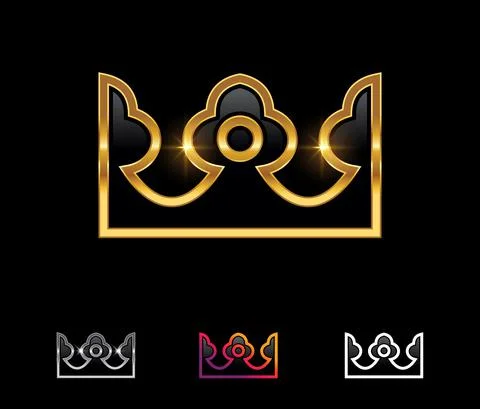 Golden Crown Vector Sign Stock Illustration