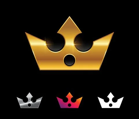 Golden Crown Vector Sign Stock Illustration