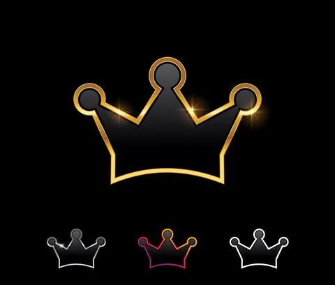 Golden Crown Vector Sign Stock Illustration