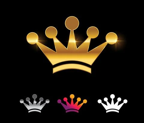 Golden Crown Vector Sign Stock Illustration