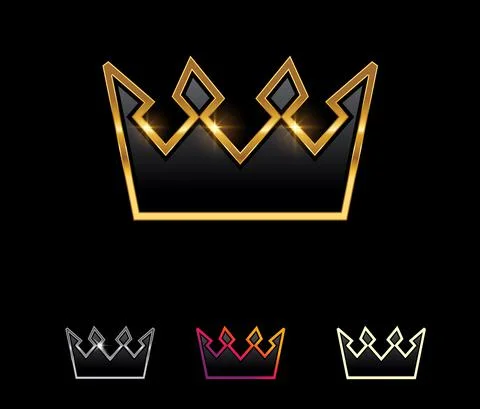 Golden Crown Vector Sign Stock Illustration
