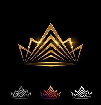 Golden Crown Vector Sign Stock Illustration