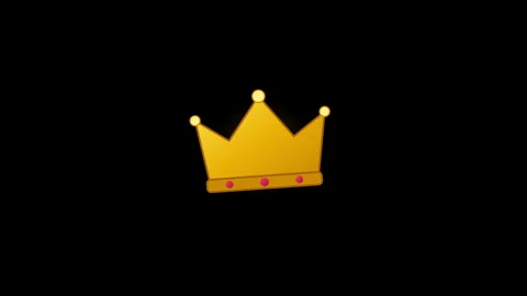 Golden crowns with sparkles over a solid black background Stock Footage 347195256