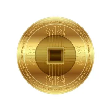 Golden crypto currency, vector Stock Illustration