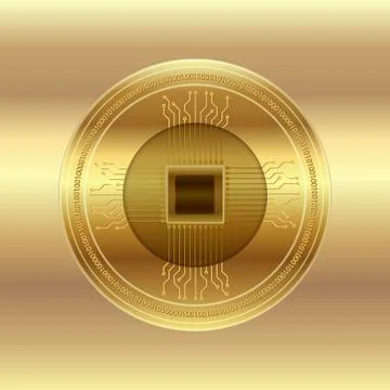 Golden crypto currency, vector Stock Illustration