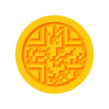 Golden Cryptocurrency Icon Stock Illustration