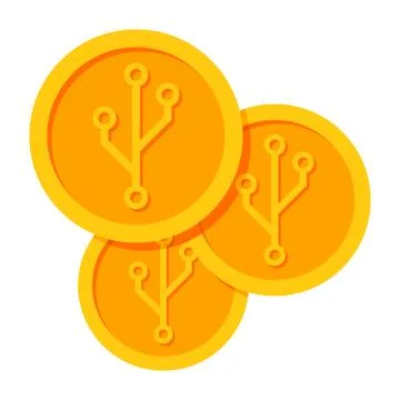 Golden Cryptocurrency Vector Icon Stock Illustration