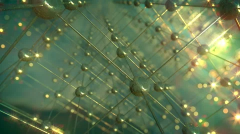Golden crystal structure. Looping background. Stock Footage 44565440