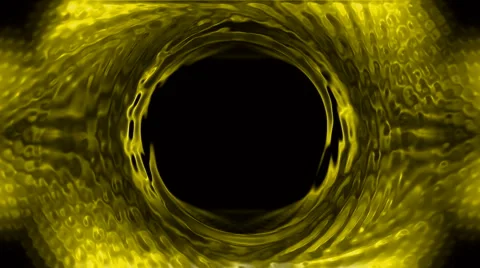 Golden crystal tunnel hole,computer game interface,rotation turbine and gear,in Stock Footage