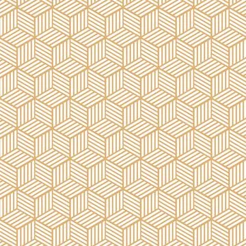 Golden Cube Geometric Pattern Background 스톡 일러스트