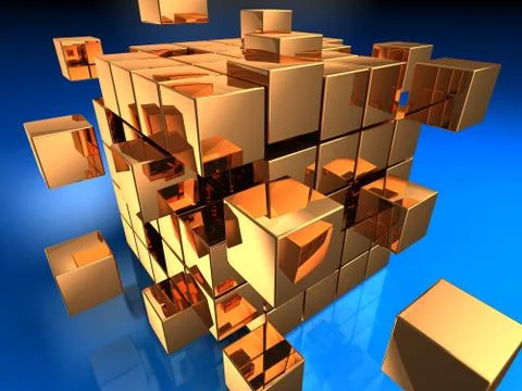 Golden cube イラスト素材