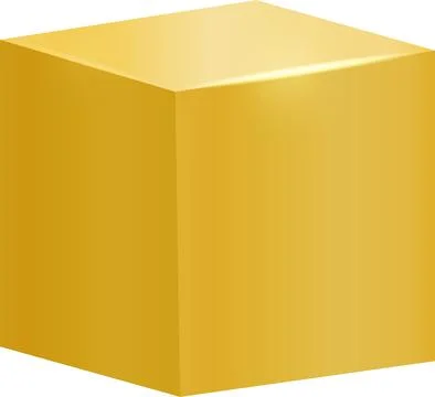 Golden cube model perspective Illustrazione stock