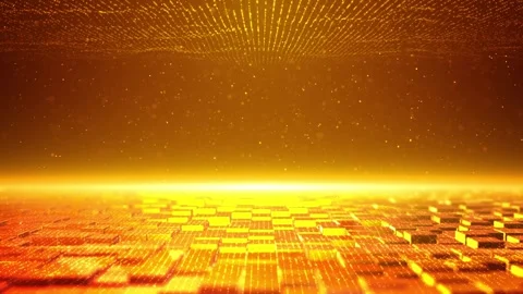 Golden Cube Particles Background 動画素材 334206222