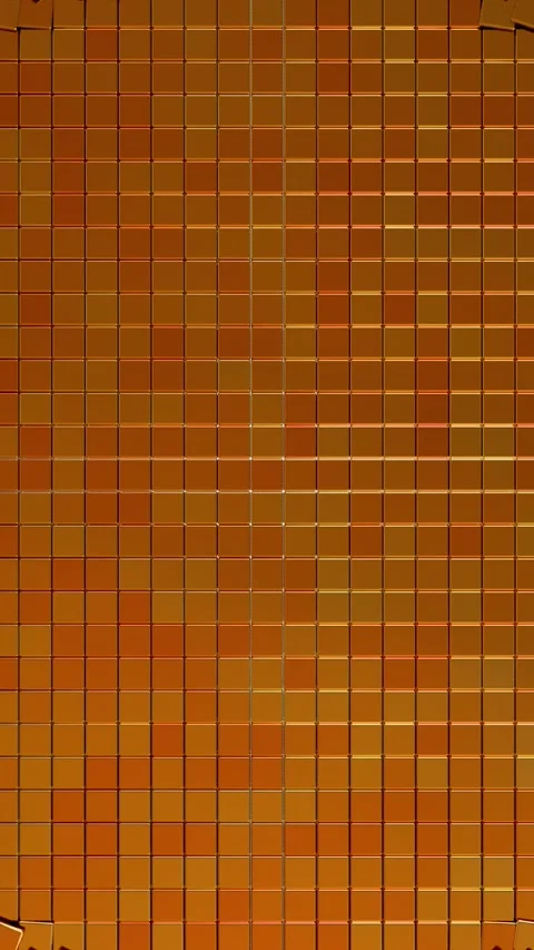 Golden Cube Vertical Shatter Transition with Expanding Circular Break. 3D Stock Footage 329225340