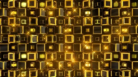 Golden Cubes background Stock-Footage 102445408