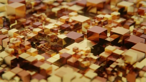 Golden cubes background Stock Footage 170183446