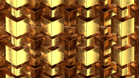 Golden Cubes Background Stock Footage 259866082