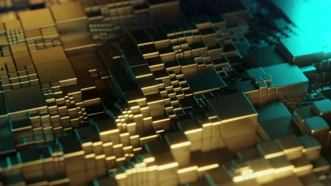 Golden Cubes Stock Footage 169452645