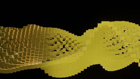 Golden cubes rizing up from a plane in a 3d animated loop. 4k UHD render Stock Footage 156022601