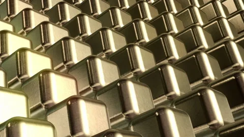 Golden Cubes Rotates Loop Stock Footage 249742636