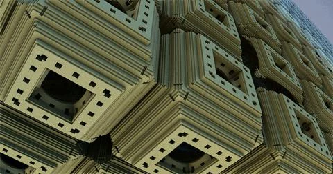 Golden cubes in a row Stock Illustration