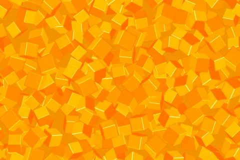 Golden Cubes Seamless Pattern, 3D Illustration Stock-Illustration