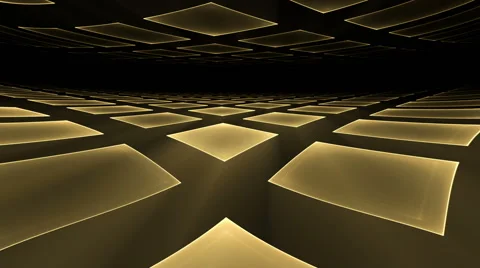 Golden   Cubical   Rotating Perspective Stretching Off To Infinity Video stock 48047679