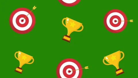 Golden cup and target pattern background animation.4K motion animation. Stock Footage 166676035