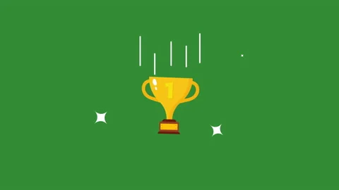 Golden cup animation concept. Stock Footage 168355417