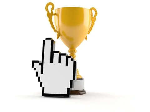Golden cup with cursor Stock Illustration