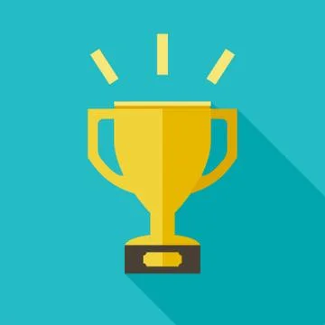 Golden cup flat icon Stock Illustration