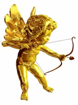 Golden Cupid 스톡 일러스트