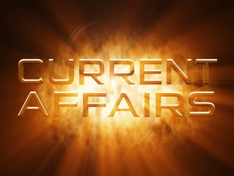 Golden current affairs title sequence animation with volume light effect Stock Footage 78485598