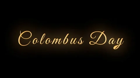 Golden cursive text Columbus Day Video stock 316963566