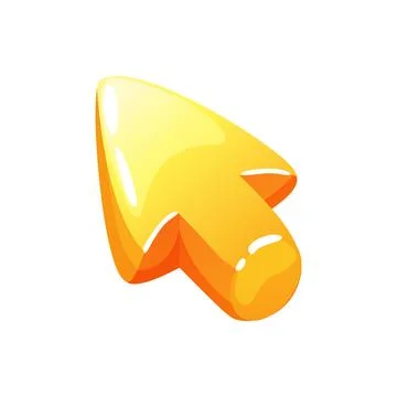 Golden cursor or arrow icon for computer use. Stock Illustration