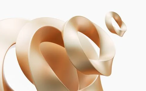Golden curve frame background, 3d rendering. Illustrazione stock