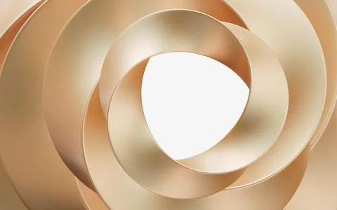 Golden curve frame background, 3d rendering. Illustrazione stock