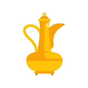 Golden dallah representing middle eastern coffee tradition and hospitality Stock Illustration