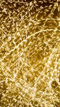 Golden dashed lines of lights on black background Stock Illustration