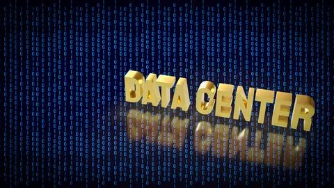 Golden Data Center Technology 3d render. Stock Illustration
