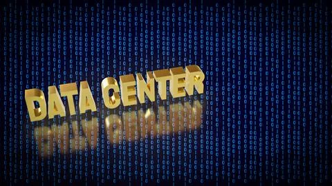 Golden Data Center Technology 3d render. 스톡 일러스트