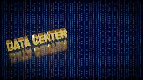 Golden Data Center Technology 3d render. Stock Illustration