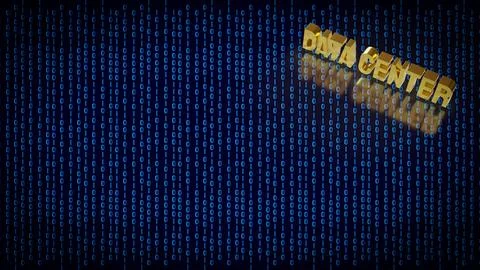 Golden Data Center Technology 3d render. Illustrazione stock