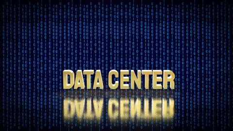 Golden Data Center Technology 3d render. Stock Illustration